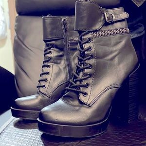 Black platform boots